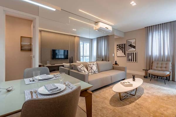 Apartamento padrão com 3 quartos, 96m² privativos, 1 vaga de garagem, no Batel, Curitiba - PR.