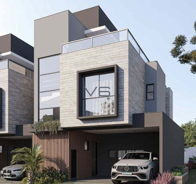 Casa alto padrão com 3 suítes, 218m² privativos, 2 vagas de garagem, no Bacacheri, Curitiba - PR.
