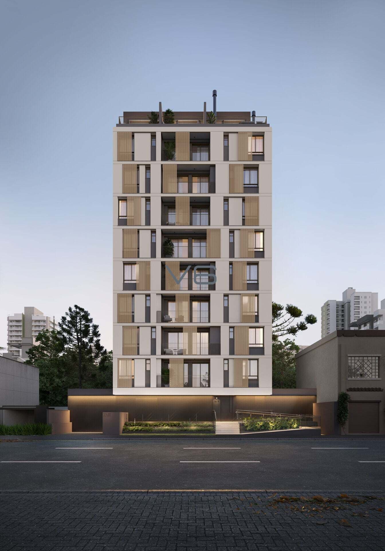 Apartamento Studio com 1 quarto, 31 m² privativos, no Mercês, Curitiba - PR.