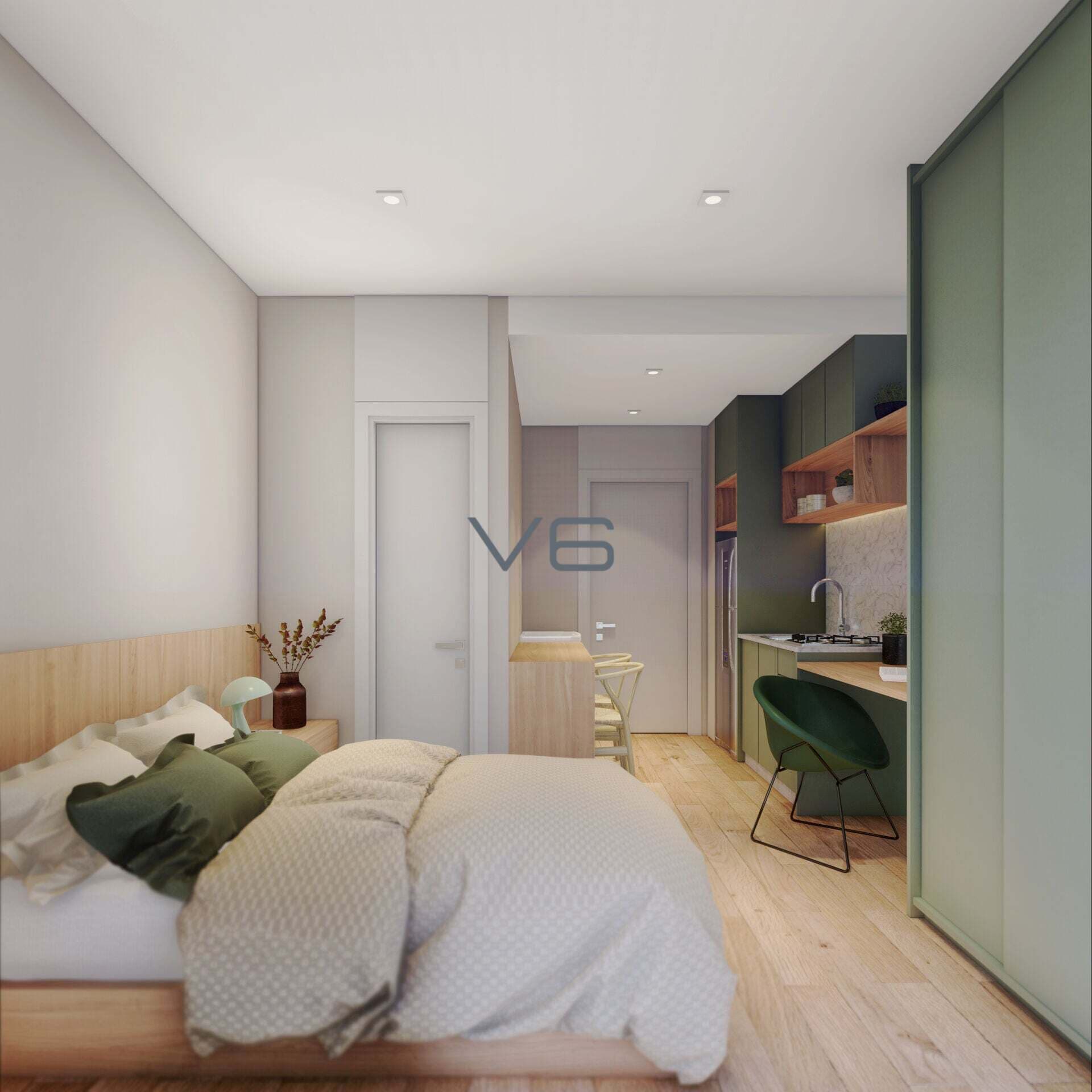 Studio com 17 m² no Tingui, Curitiba-Pr.
