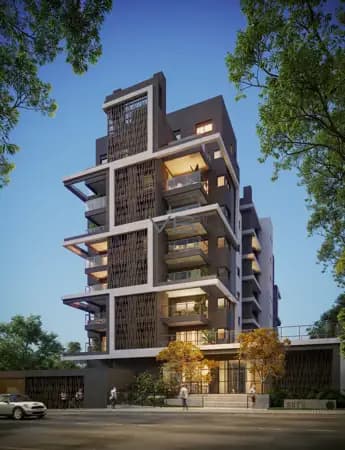Apartamento padrão com 2 quartos, 82m² privativos, sacada com churrasqueira, no Centro Cívico - PR.