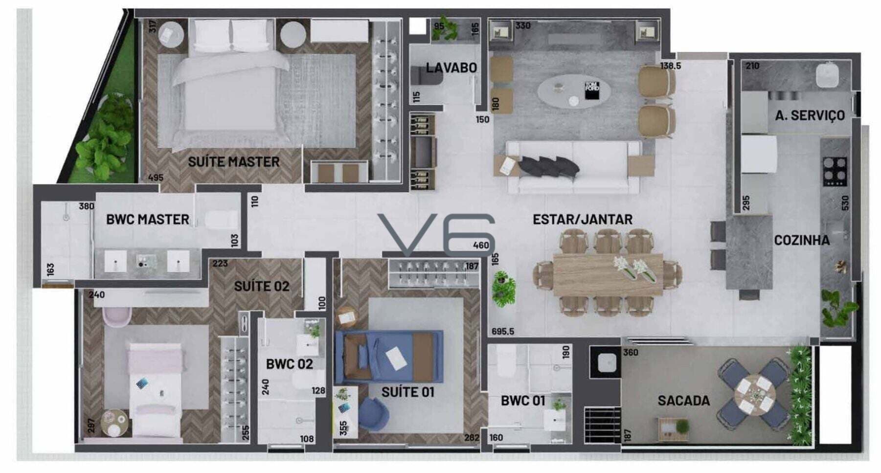 Apartamento Padrão com 3 Suítes - 2 Vagas de Garagem - 121,9m ² Privativos - na Mêrces, Curitiba-PR.