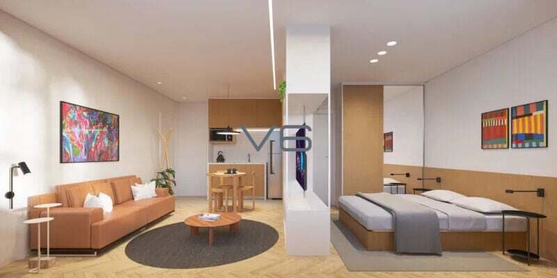 Apartamento Studio com 1 quarto, 1 vaga de garagem, 31,40m² privativos, no Centro Cívico, Curitiba - PR.