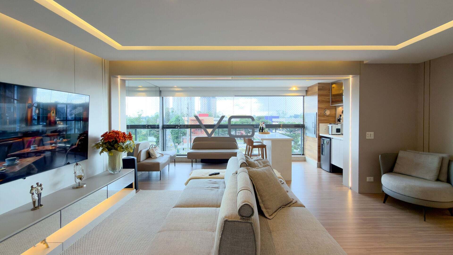 Apartamento Alto Padrão com 130m² privativos, 2 vagas de garagem, no Ecoville, Curitiba - PR.