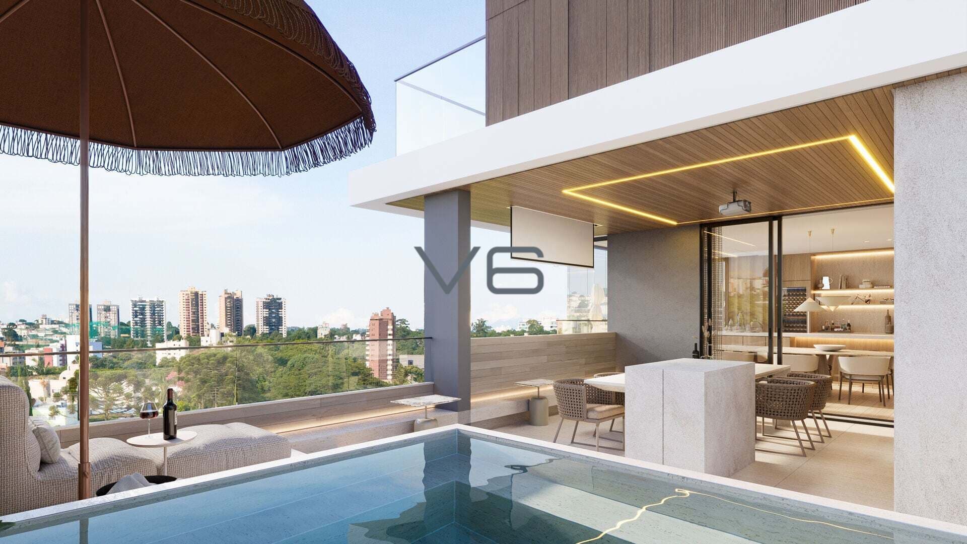 Cobertura Duplex, com 3 suítes, 260,55 m² privativos, 3 vagas de garagem, no Cabral, Curitiba - PR.