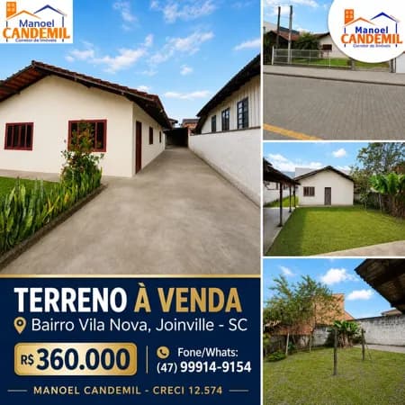 Terreno à venda em Joinville, bairro Vila Nova