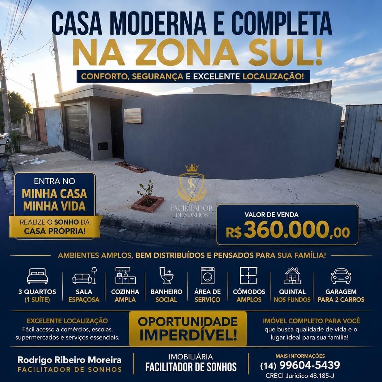 OPORTUNIDADE IMPERDÍVEL NA ZONA SUL — ENTRE NO MINHA CASA MINHA VIDA!