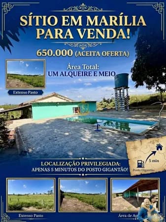 Sítio à Venda – Excelente Localização às Margens da Rodovia | Marília/SP