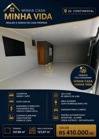 🏡 OPORTUNIDADE IMPERDÍVEL — CASA COMPLETA NO JD. CONTINENTAL!