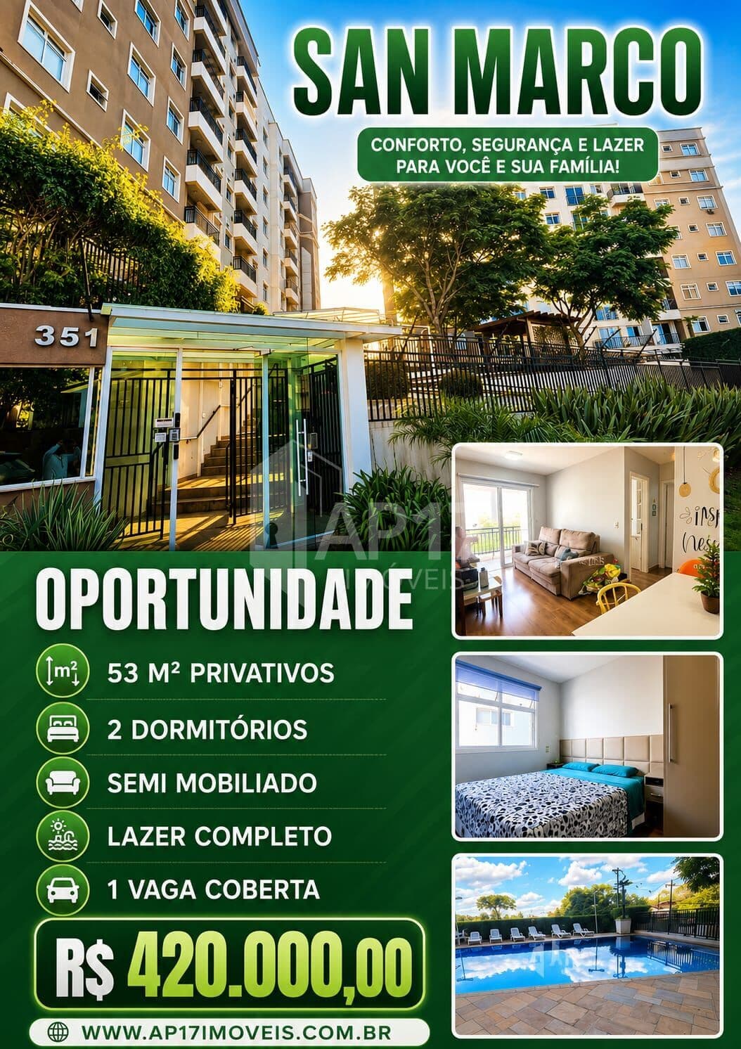 Apartamento 2 Quartos, com Vaga Coberta, Varanda e Lazer de Clube Completo no Tingui