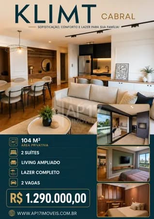Apartamento Novo no Cabral com 3 Quartos, 2 Vagas, Lazer Exclusivo