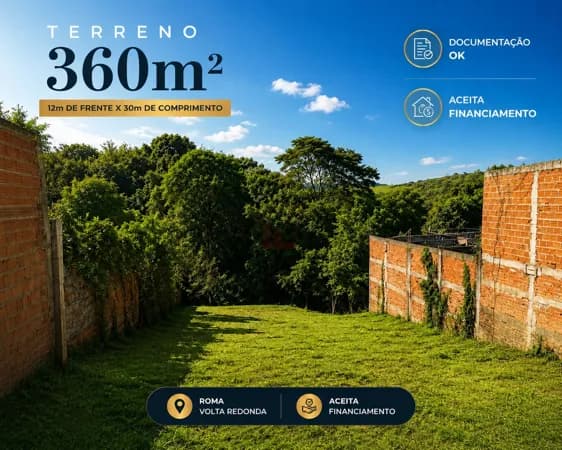 Terreno 360m² no Roma com Documentação OK! Aceita Financiamento