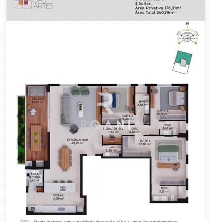 Apartamento Alto Padrão Pátio das ates 174 m2