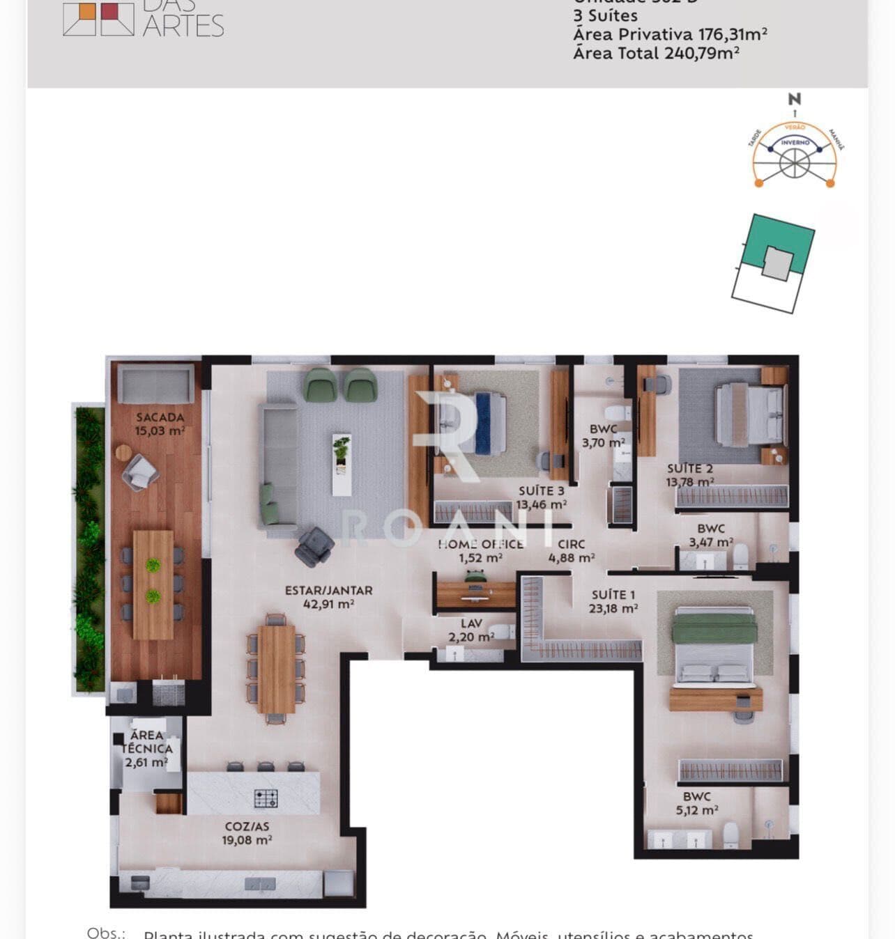 Apartamento Alto Padrão Pátio das ates 174 m2