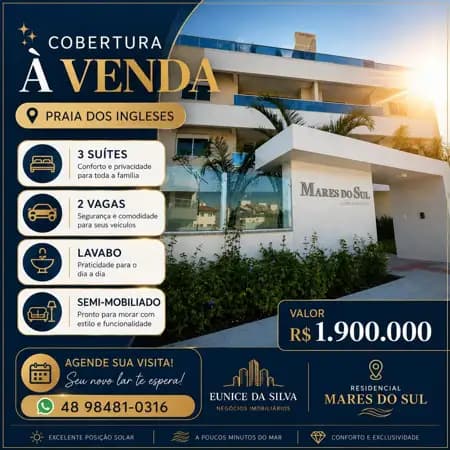 Cobertura a venda na praia dos Ingleses