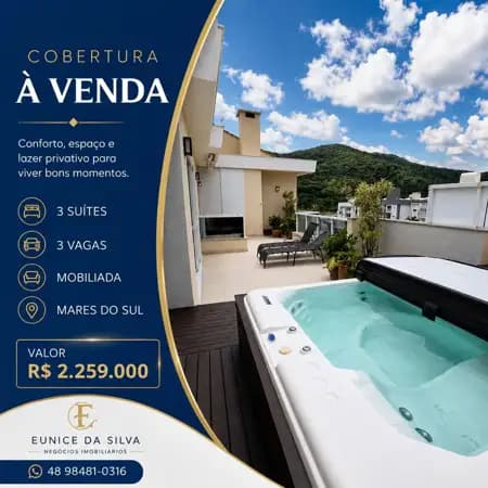 Cobertura à venda no bairro Ingleses do Rio Vermelho - Florianópolis/SC
