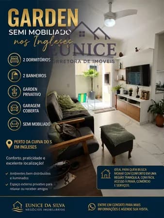 Apartamento térreo com espaço lateral privativo nos Ingleses!