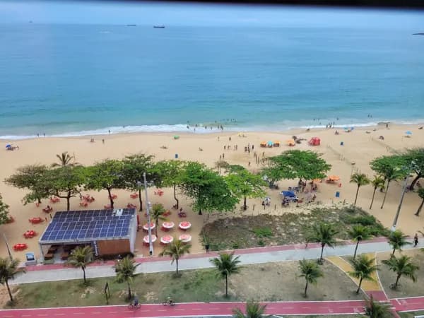 Apartamento frente para o mar da Praia de Itaparica, 90m², quarto, sala, 1 vaga de garagem