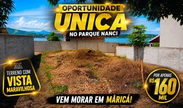 🌅 OPORTUNIDADE ÚNICA EM MARICÁ! LOTE COM VISTA DESLUMBRANTE NO PARQUE NANCI 🌅 Imagine construir a casa dos seus sonhos em um terreno com uma vista privilegiada para a lagoa, o oceano e até o aeroporto de Maricá. Um lugar que une localização estratégic