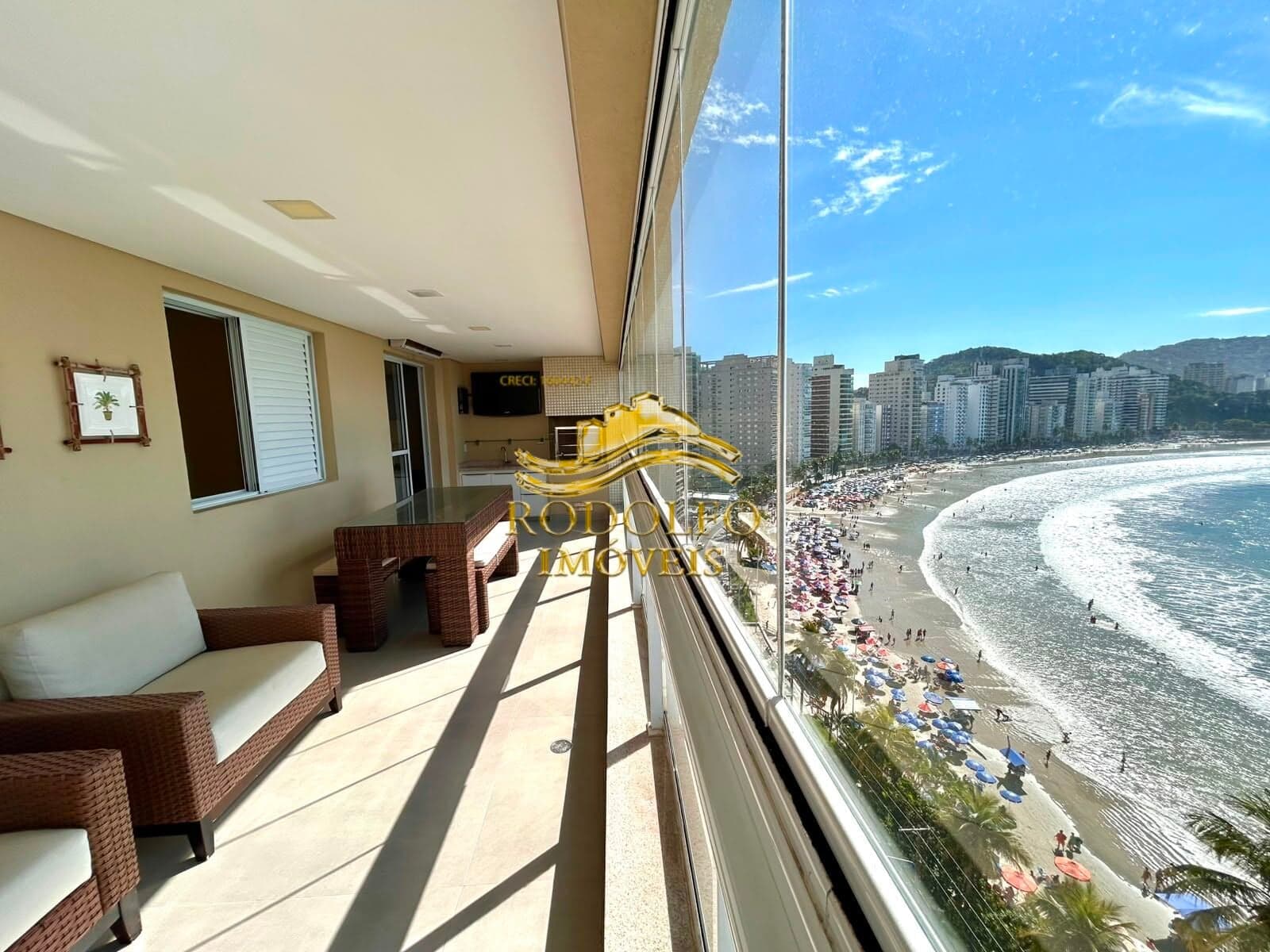 Guarujá-SP Frente ao Mar Praia das Astúrias 3 Dormitórios 121m² 2 Vagas Ar-condicionado Lazer Completo