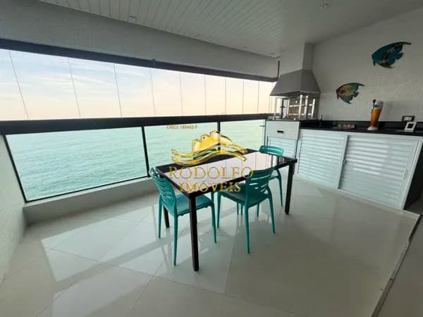 Guarujá-SP Frente ao Mar Praia das Pitangueiras 3 Suítes 184m² 2 Vagas Ar-condicionado Lazer Completo