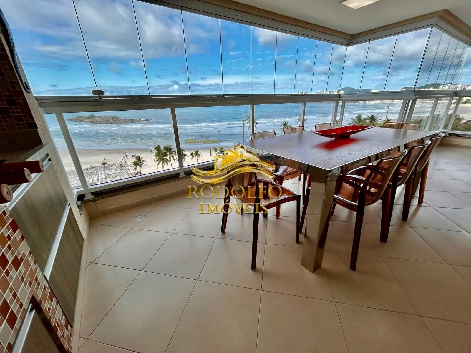 Guarujá-SP Praia das Pitangueiras Vista Mar 3 Suítes 168m² 2 Vagas Ar-condicionado Piscina Sauna