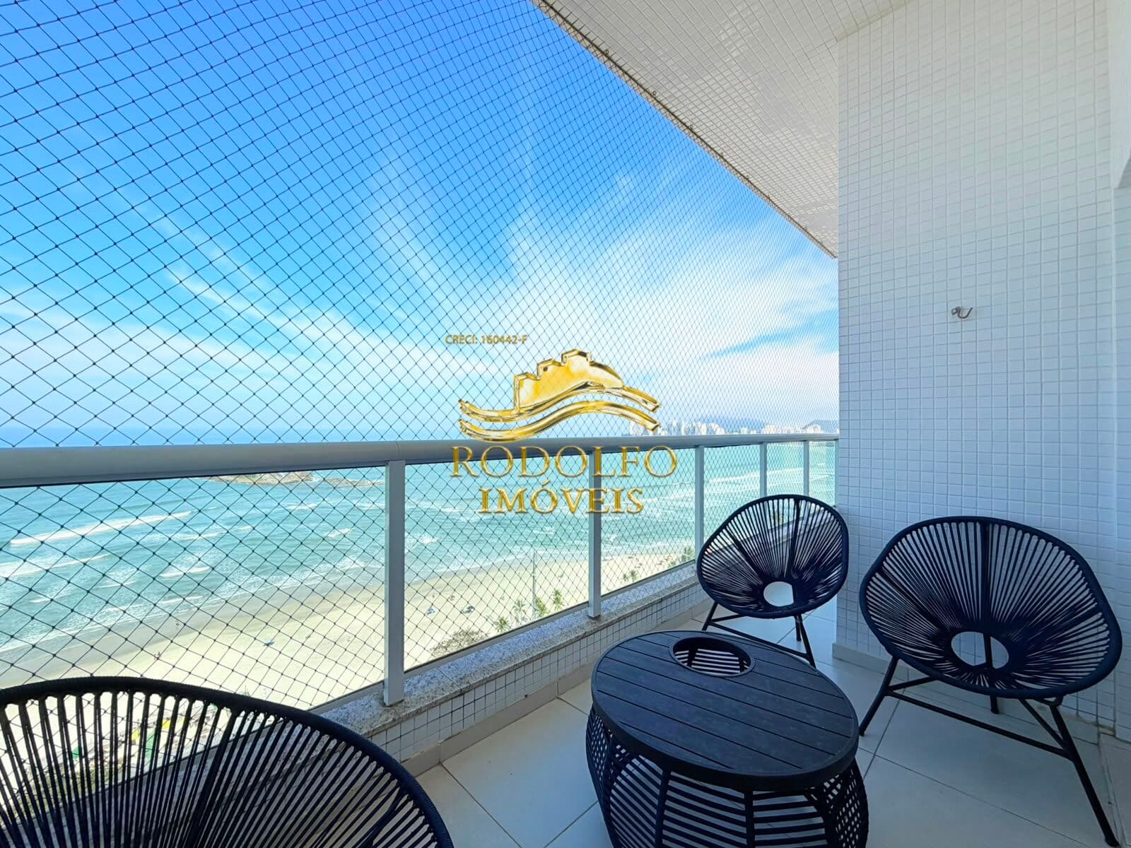 Guarujá-SP Praia das Pitangueiras Frente ao Mar 3 Suítes 178m² Ar-condicionado Lazer Completo