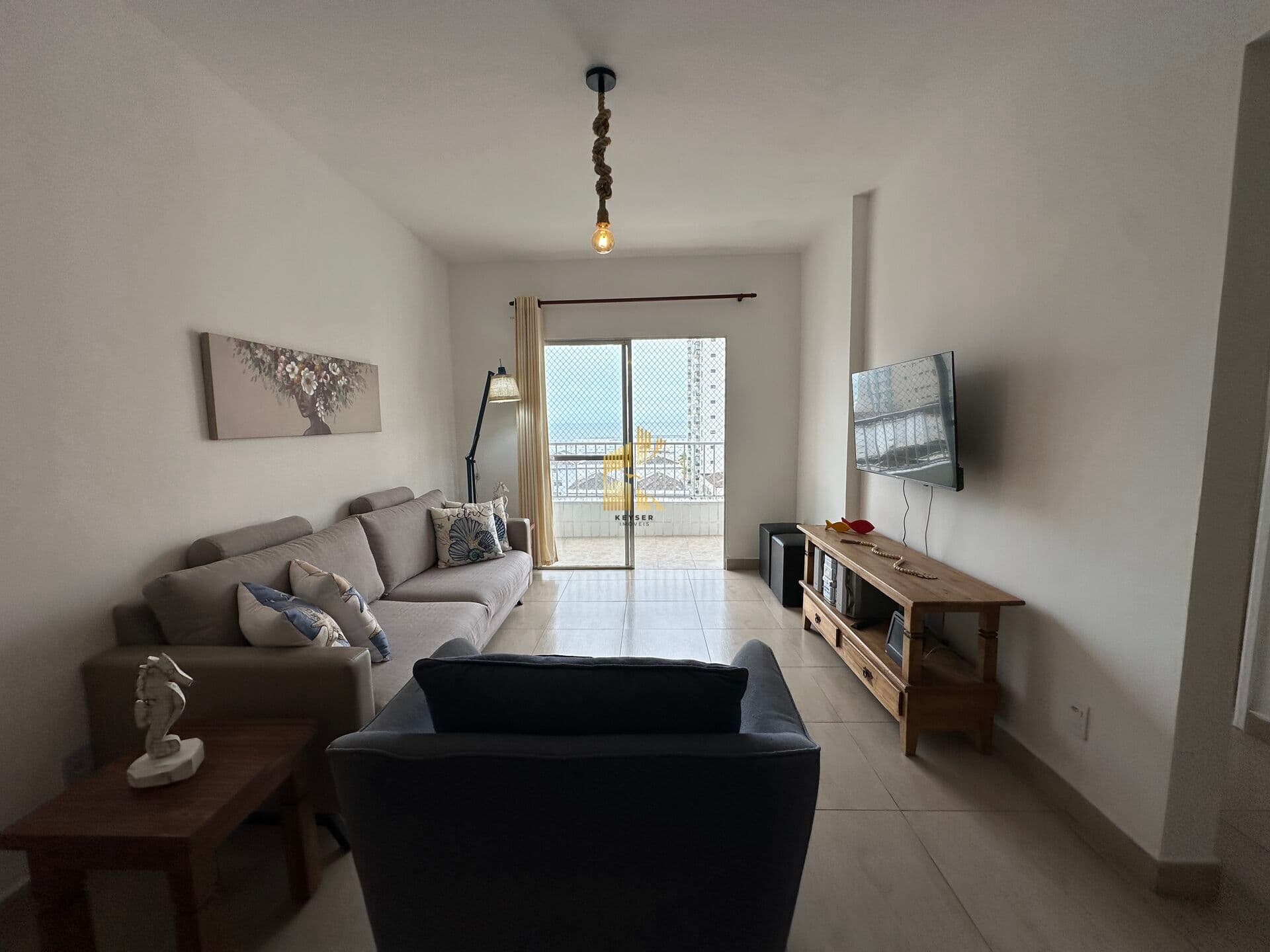 Apartamento 2 dorm, vista mar, na Guilhermina Praia Grande Sp