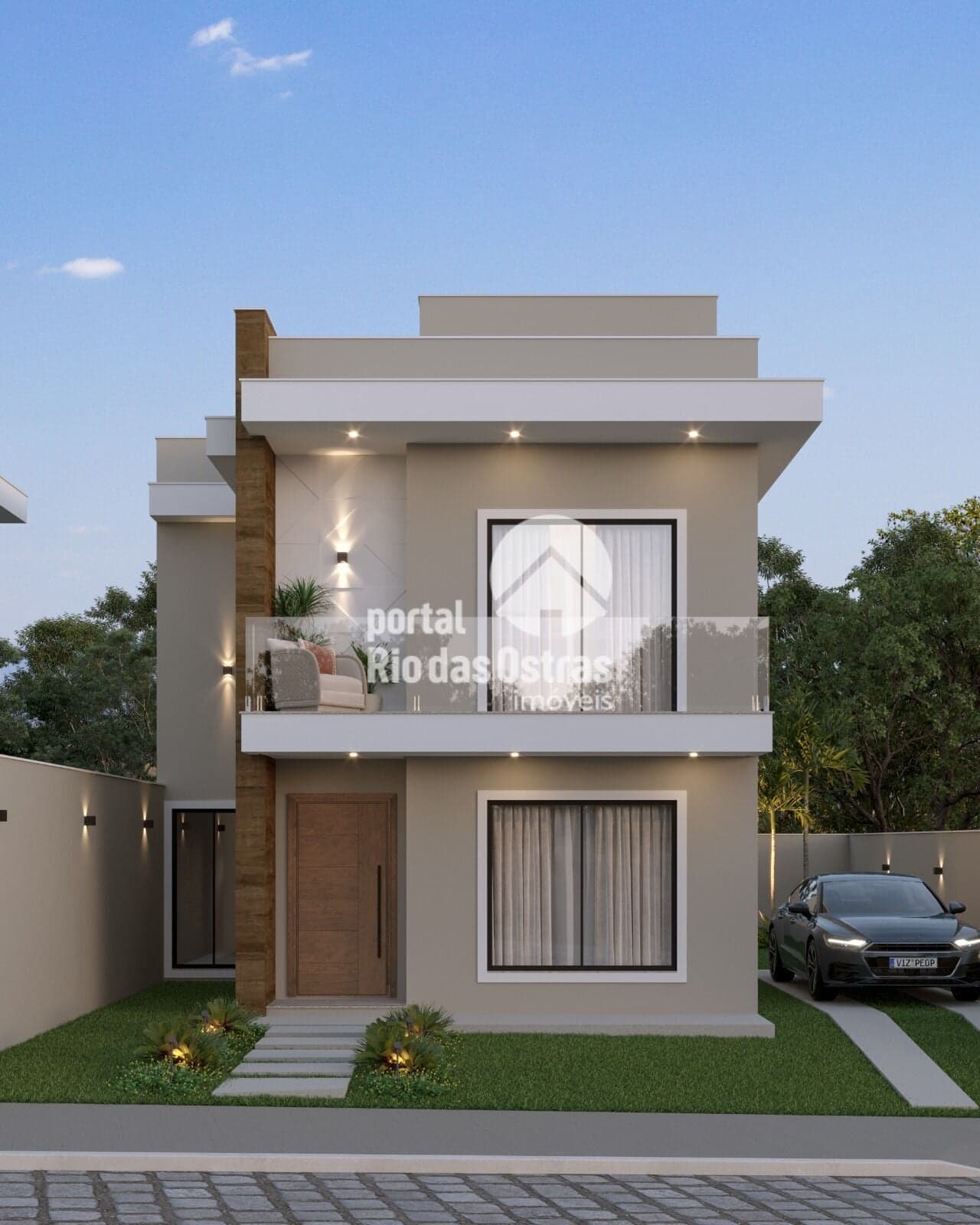 Casa duplex com 3 suítes , 133m² de área construída
