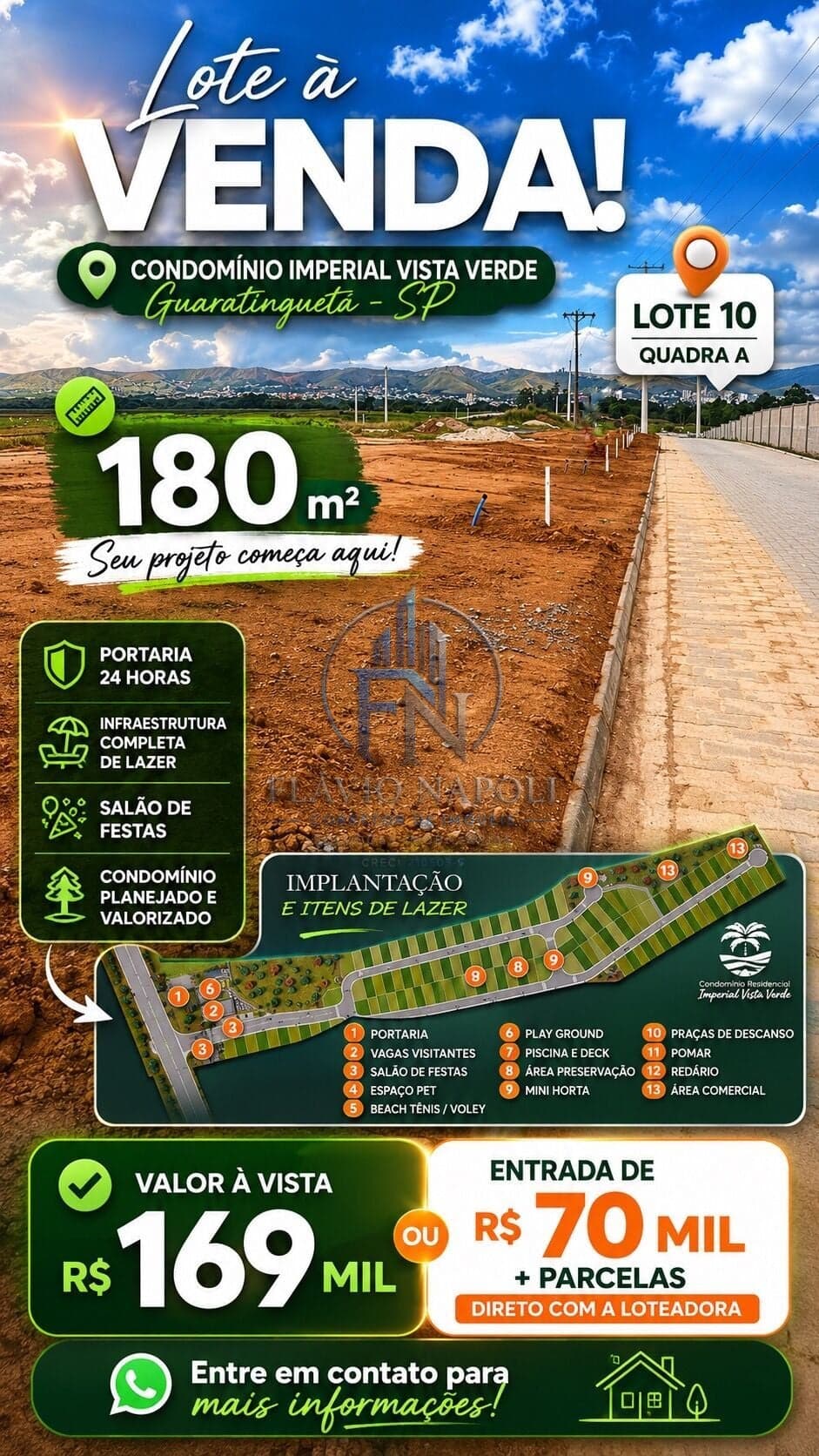Terreno no Residencial Vista Verde, Guaratinguetá/SP