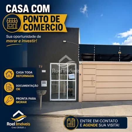 Casa Térrea com 2 Qts. por R$ 385 mil em Mirassol SP