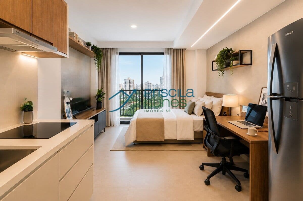 Studio Vila Madalena com 1 quarto, sendo 1 suíte, 27m²