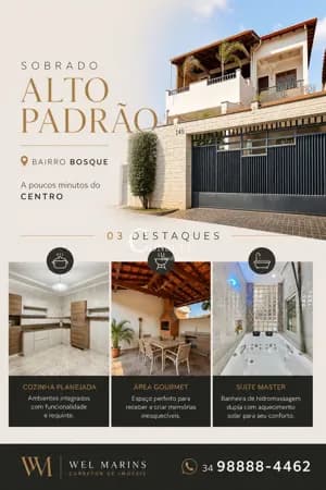 Sobrado Alto Padrão em Bosque, Araguari/MG