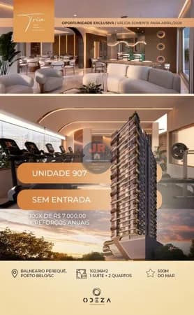 Apartamento Alto Padrão sem entrada saldo a combinar em até 100 vezes de 7mil direto com a construtora