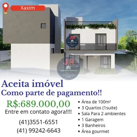 Sobrado em Condomínio à venda no bairro xaxim em Curitiba