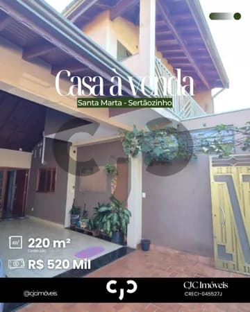 Casa com Ponto Comercial no Santa Marta - Sertãozinho - SP