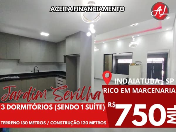 Casa Nova A Venda Com 3 Dormitórios - Rico Em Marcenaria - Indaiatuba - SP!