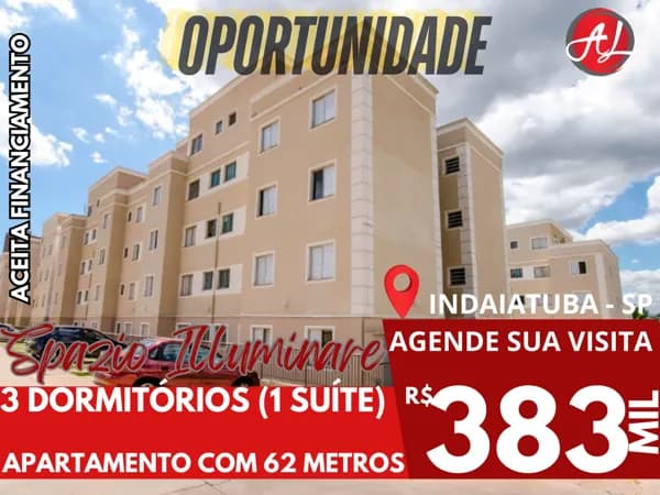 Apartamento Oportunidade Com 3 Dormitórios (Sendo 1 Suíte) A Venda - Indaiatuba - SP!