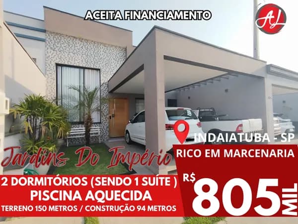 Casa Térrea Com Piscina - A Venda - Condomínio Jardins Do Império - Indaiatuba/SP!