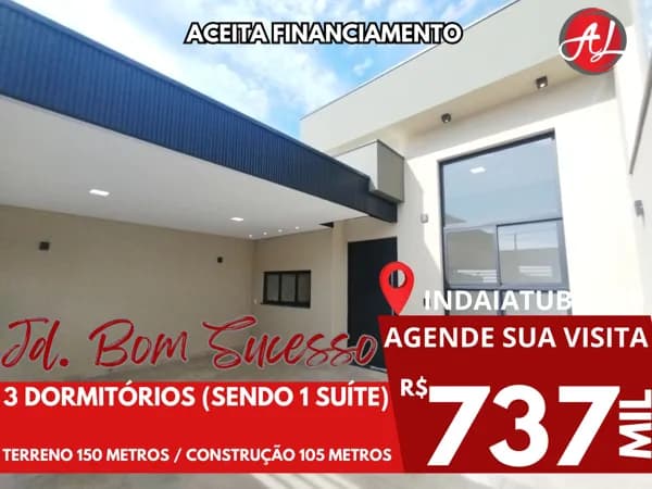 Casa Nova A Venda Jardim Bom Sucesso - Indaiatuba - SP!