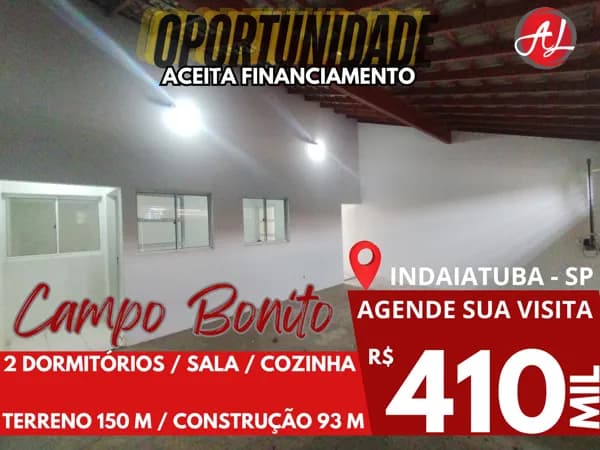 Casa Térrea A Venda Com 2 Dormitórios - Campo Bonito - Indaiatuba - SP!