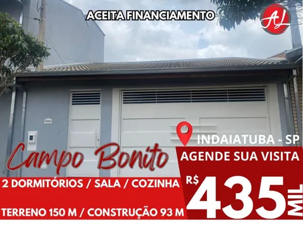 Casa Térrea A Venda Com 2 Dormitórios - Campo Bonito - Indaiatuba - SP!