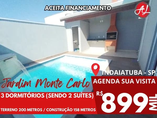 Casa A Venda Com 3 Dormitórios (Sendo 2 Suítes) E Piscina - Indaiatuba - SP!
