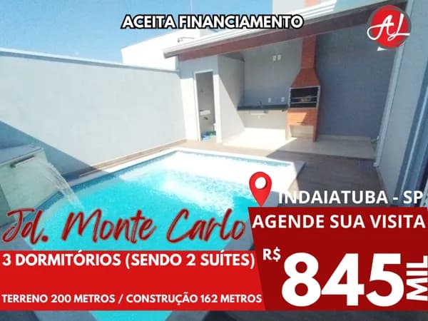 Casa A Venda Com 3 Dormitórios (Sendo 2 Suítes) E Piscina - Indaiatuba - SP!
