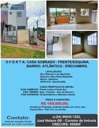 Sobrado em Erechim - Atlântico
