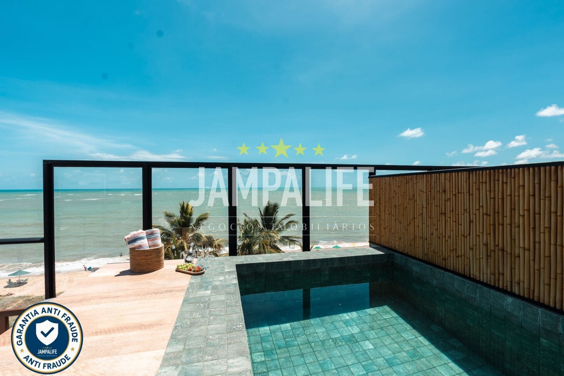 Apartamento pé na areia - 1 quarto com Piscina privativa e Vista Mar