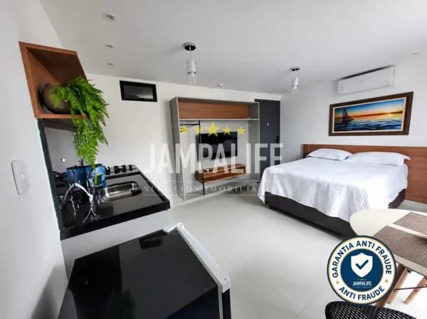 Flat Mobiliado a 150m do mar l Jardim Oceania