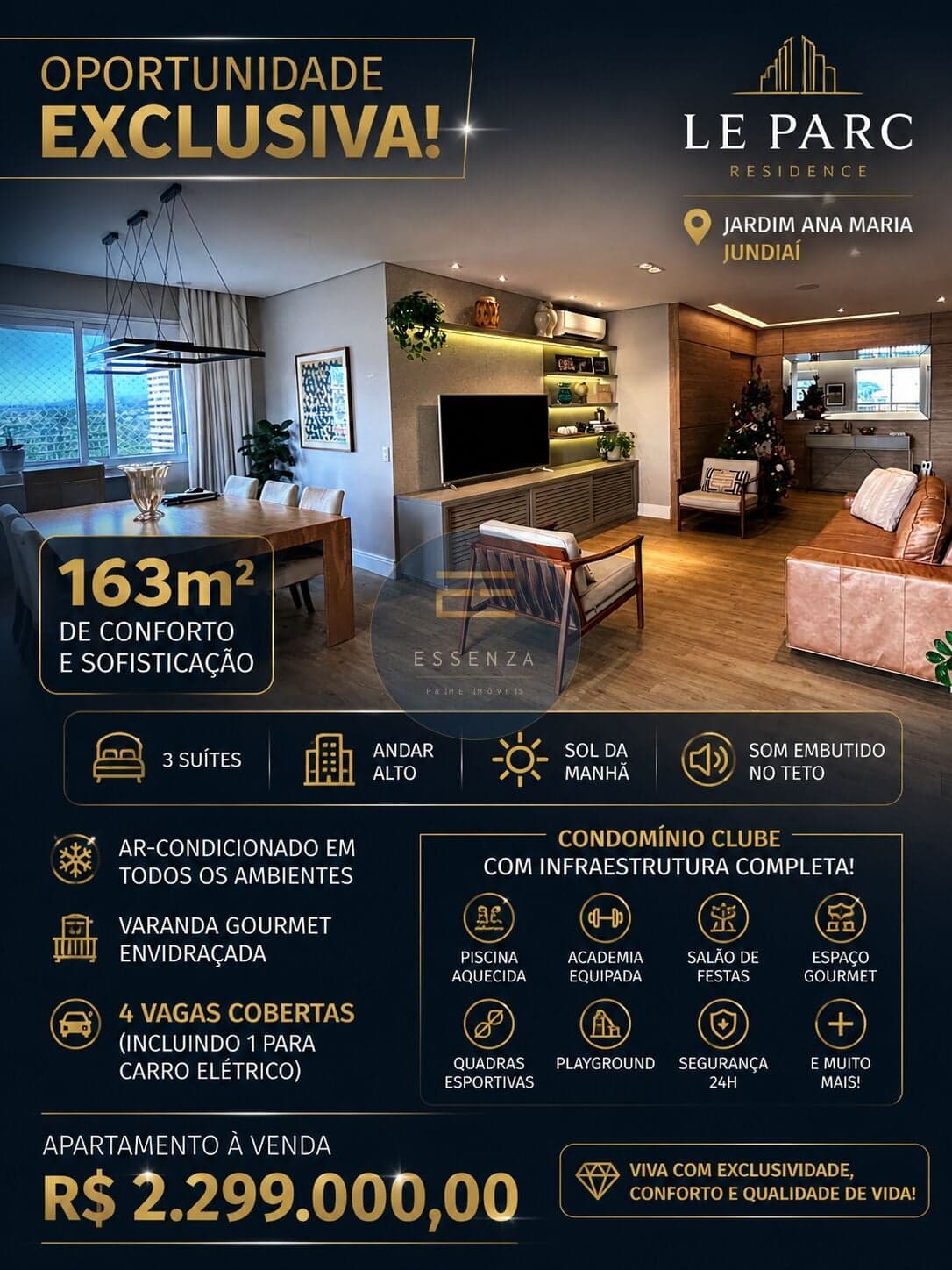 Apartamento Alto Padrão Para Venda no Condomínio Le Parc em Jundiaí