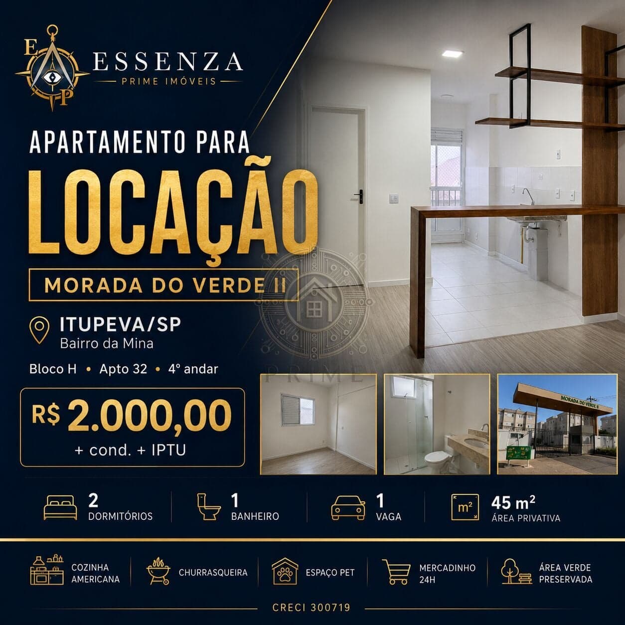 Apartamento disponível para locação no Condomínio Morada do Verde II