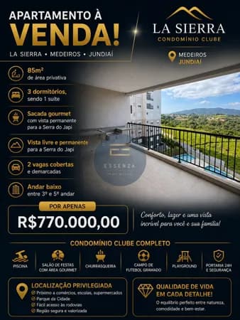 Apartamento A Venda no Condomínio La Sierra Medeiros Jundiaí